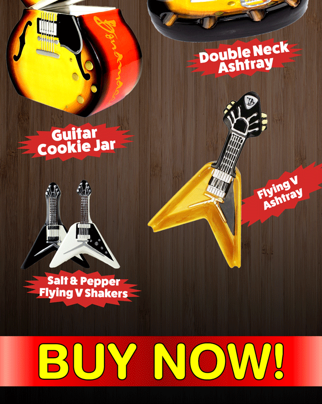 Rock & Roll Electric Guitar & Amp Ceramic Salt and Pepper Shakers